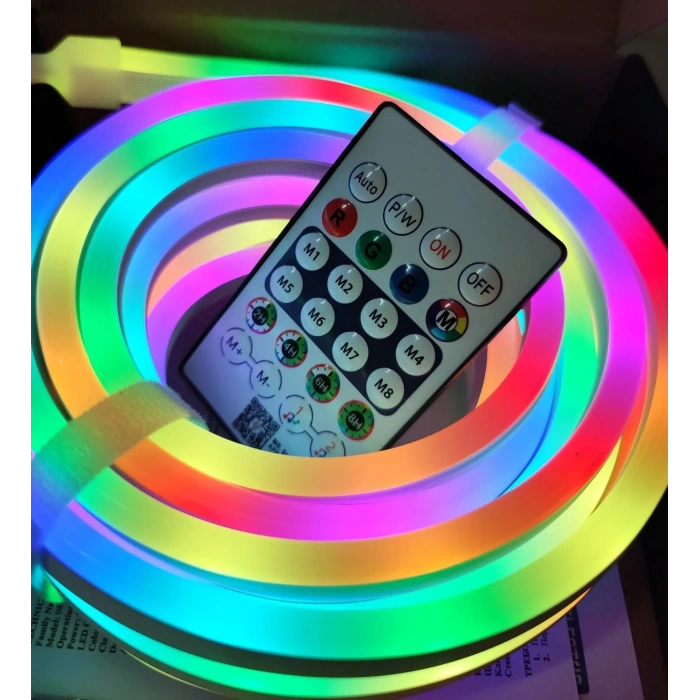 Neon LED Esnek Aydınlatma - RGB MAGIC SMART - 5 Metre Paket IP67 - Uzaktan Kumanda + Uygulama (4887)