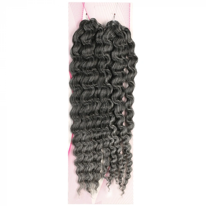 Nice Bulk Afro Su Dalgası Saç - Siyah / Gri Ombreli