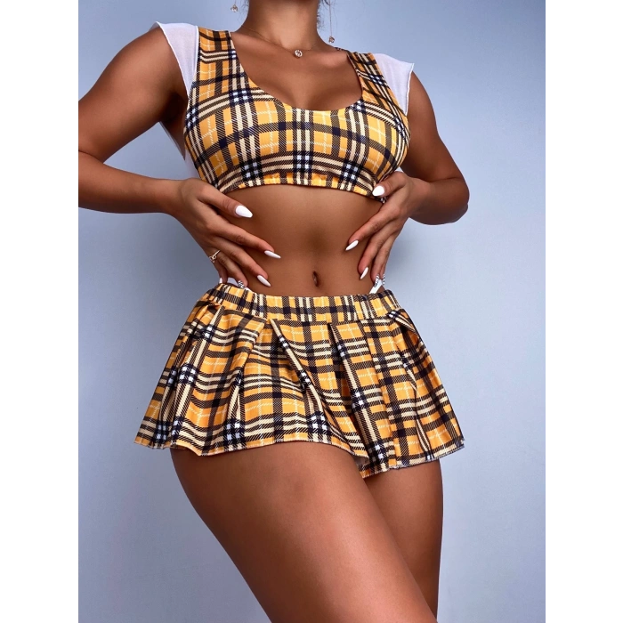 Night Light Ekose Fantazi Öğrenci Kostümü