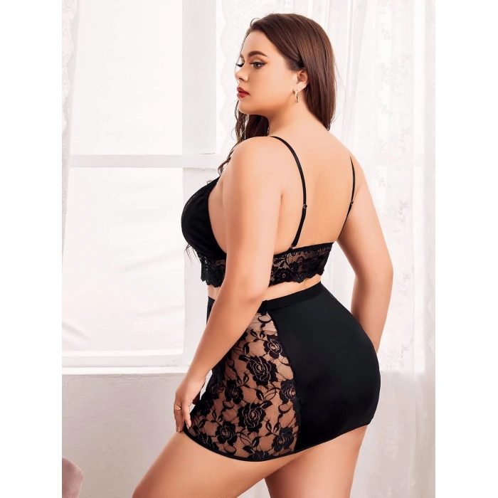 Nightlight Büyük Beden Fantazi Çekici Şort Bustiyer Takım