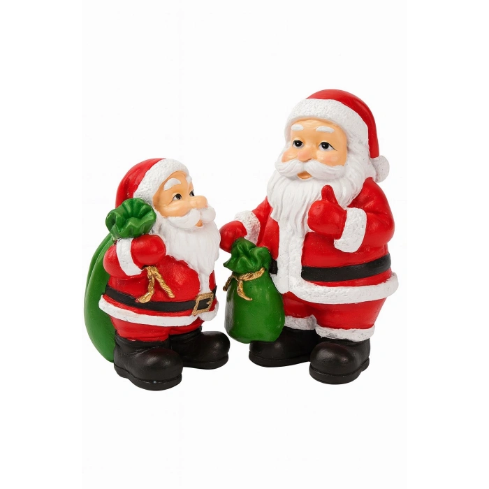 Noel Baba Biblo Seti 2’li – 9 cm & 11 cm – Premium Yılbaşı Dekor Koleksiyonluk Hediye