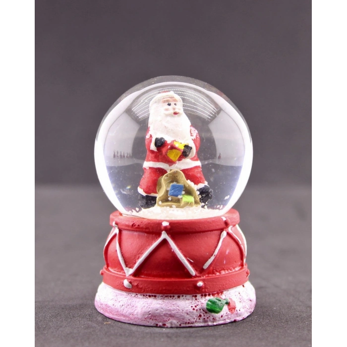 Noel Baba Hediye Torbası Mini Boy Işıklı Yılbaşı Kar Küresi 6.5 cm 4-5 A