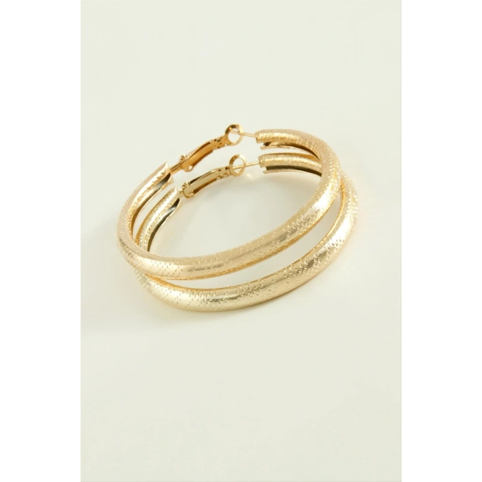 Noktalı Boru Halka Küpe 4,5 cm