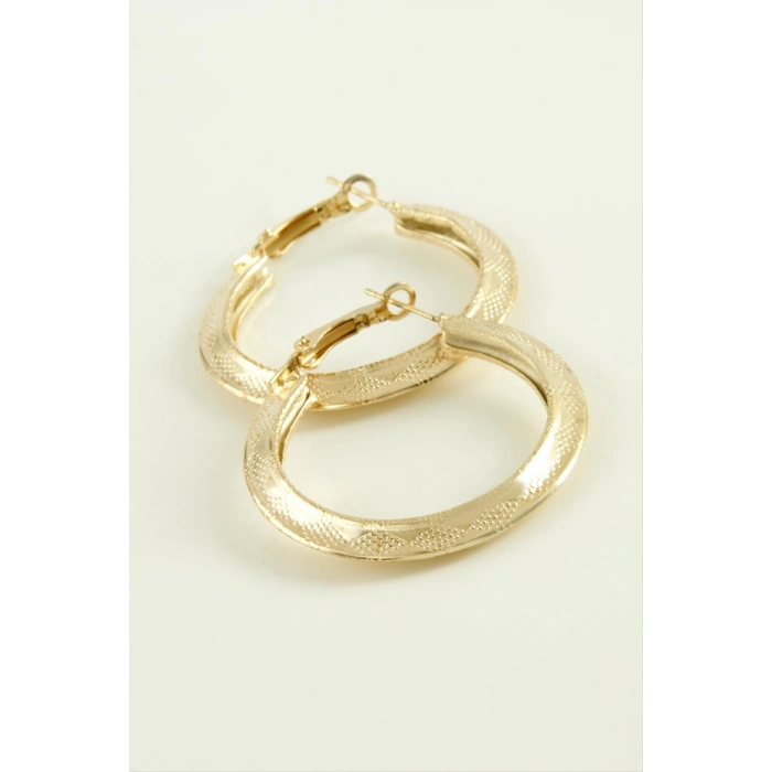 Noktalı Halka Küpe 4 cm