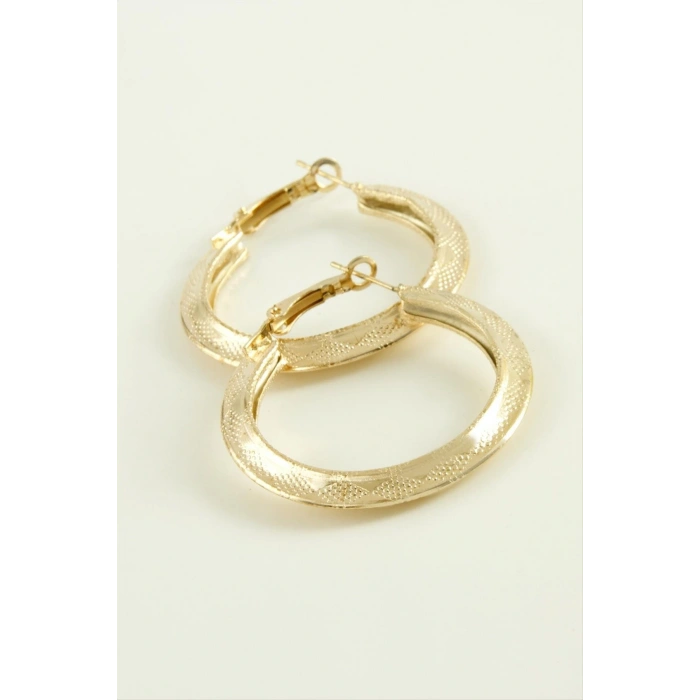 Noktalı Halka Küpe 4 cm