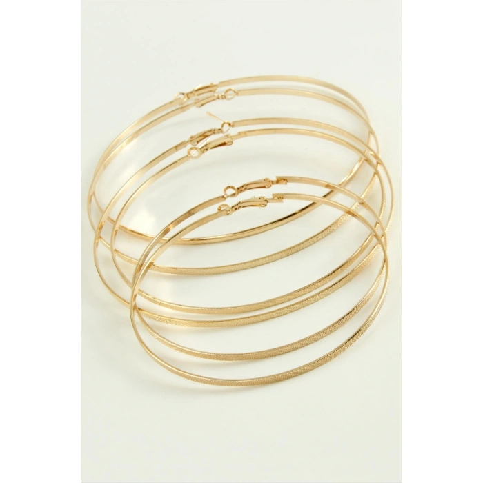 Noktalı Metal Halka Küpe 6 Adet