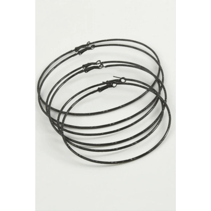 Noktalı Metal Halka Küpe 6 Adet