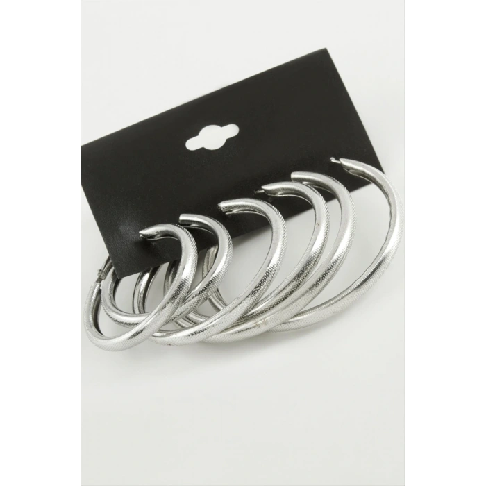 Noktalı Metal Halka Küpe 6 Adet