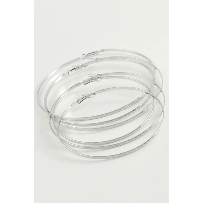 Noktalı Metal Halka Küpe 6 Adet