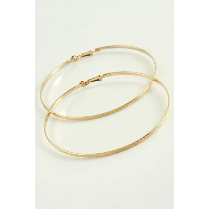 Noktalı Metal Halka Küpe 9-10 cm