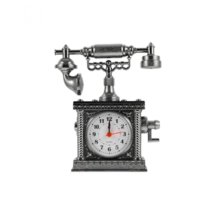 Nostaljik Telefon Tasarımlı Masa Saati Yüksek Sesli Alarm
