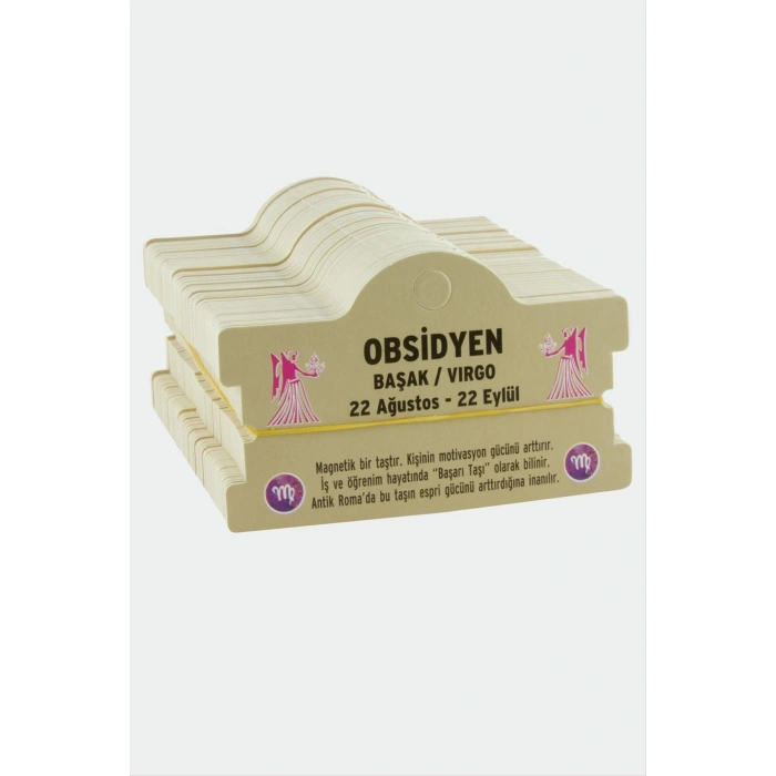 Obsidyen & Başak Burç Bileklik Kartı