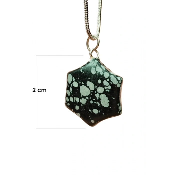 Obsidyen Doğal Taşı Zincirli El Yapımı Kolye Uç: 2 cm Zincir: 20 cm Kutulu mudanis