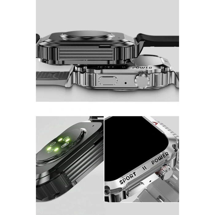 OD3 2.1 inç IPS Ekran IP68 Su Geçirmez Konuşma ve NFC Özellikli Akıllı Saat - Gümüş