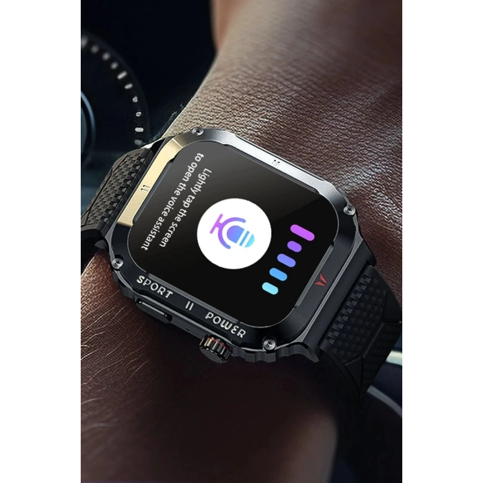 OD3 2.1 inç IPS Ekran IP68 Su Geçirmez Konuşma ve NFC Özellikli Akıllı Saat - Siyah