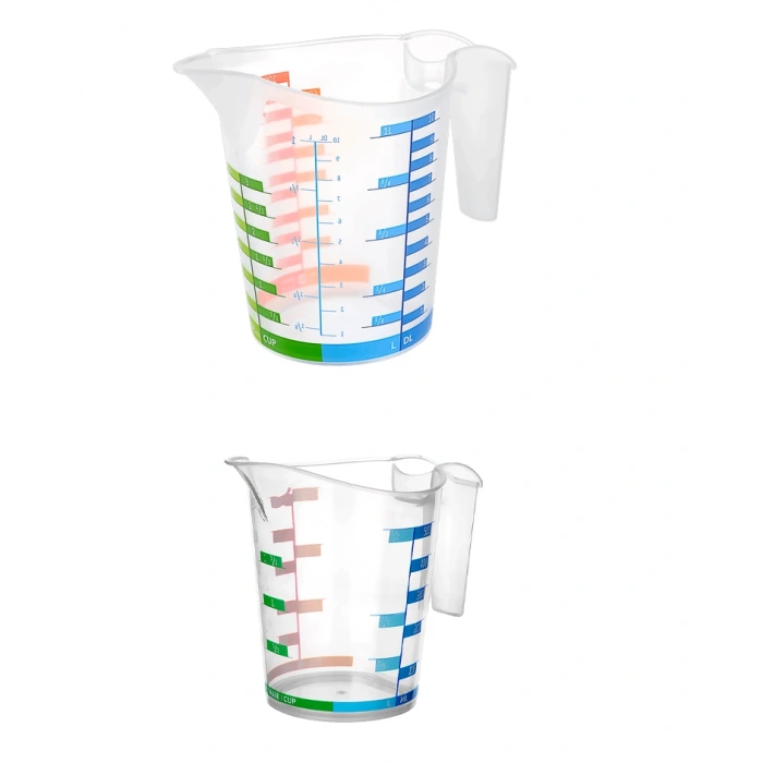Ölçü Kabı Dereceli Renkli 1000 ML + 500 ML Set