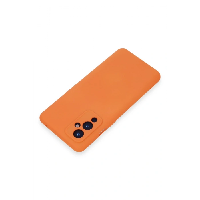 One Plus 9 Kılıf Nano içi Kadife Silikon - Turuncu