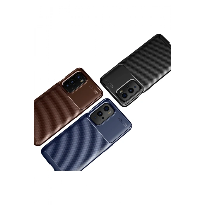 One Plus 9 Pro Kılıf Auto Focus Karbon Kapak - Siyah