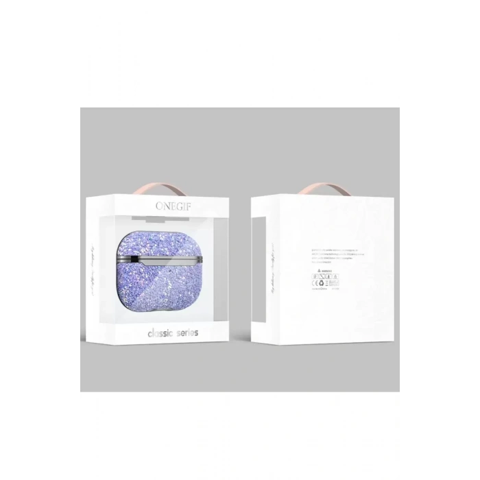 Onegif Apple Airpods 2 (2.nesil) Bright Simli Airpods Kapak - Derin Mor