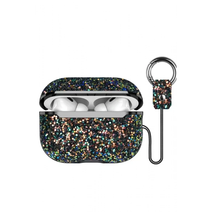 Onegif Apple Airpods 2 (2.nesil) Bright Simli Airpods Kapak - Siyah