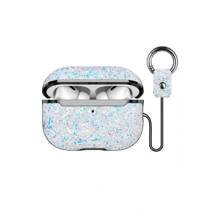 Onegif Apple Airpods Pro 2 (2.nesil) Bright Simli Airpods Kapak - Gümüş