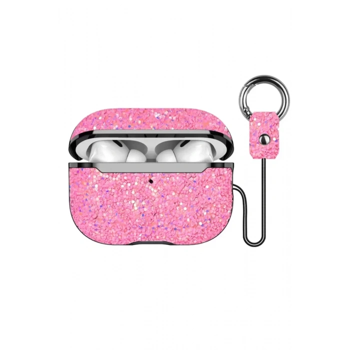 Onegif Apple Airpods Pro 2 (2.nesil) Bright Simli Airpods Kapak - Pembe