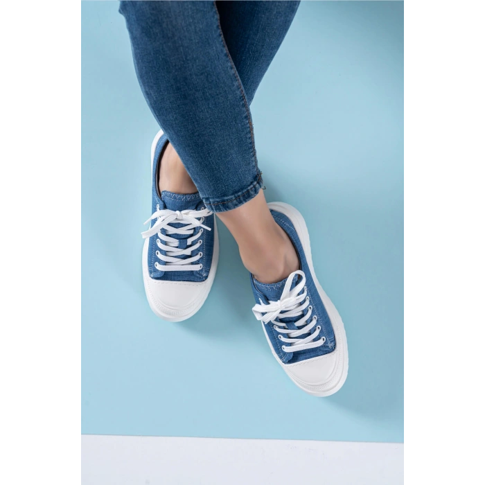 Ophelia Açık Kot Mavi Bağcıklı Spor Ayakkabı