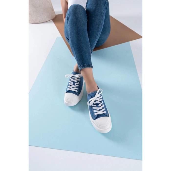 Ophelia Açık Kot Mavi Bağcıklı Spor Ayakkabı