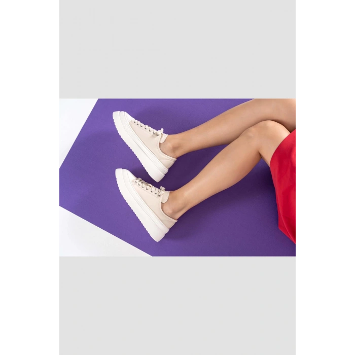 Ophelia Bej Bağcıklı Spor Ayakkabı