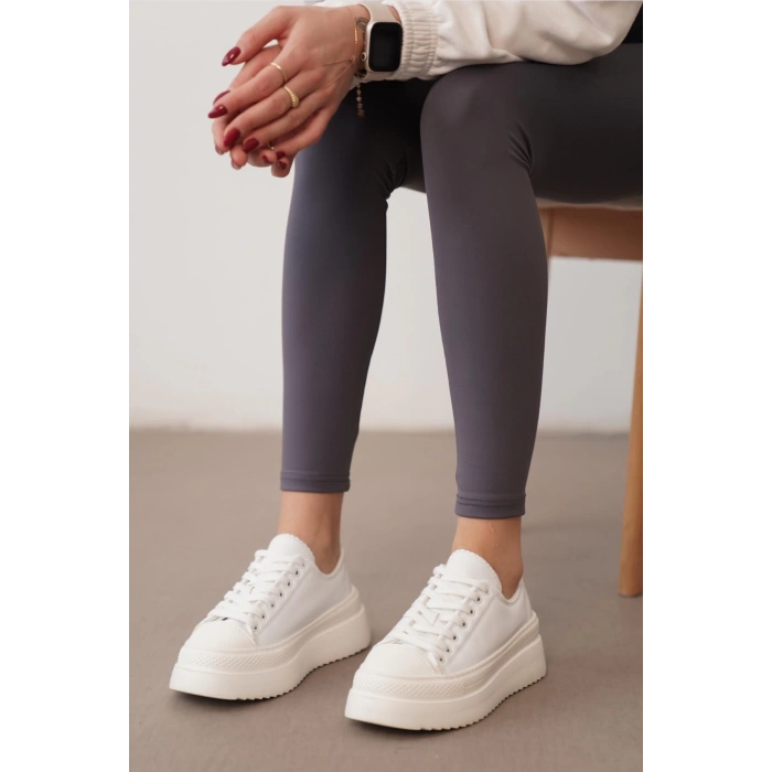 Ophelia Beyaz Bağcıklı Spor Ayakkabı