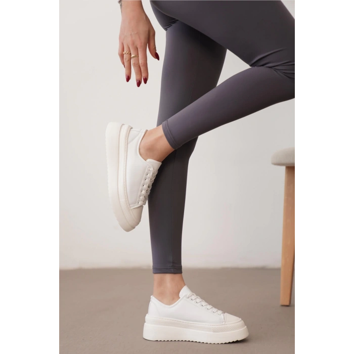 Ophelia Beyaz Bağcıklı Spor Ayakkabı