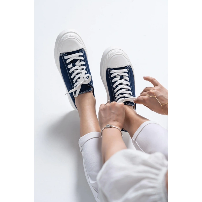 Ophelia Koyu Kot Mavi Bağcıklı Spor Ayakkabı