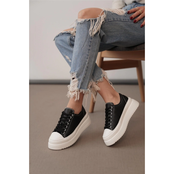 Ophelia Siyah Bağcıklı Spor Ayakkabı