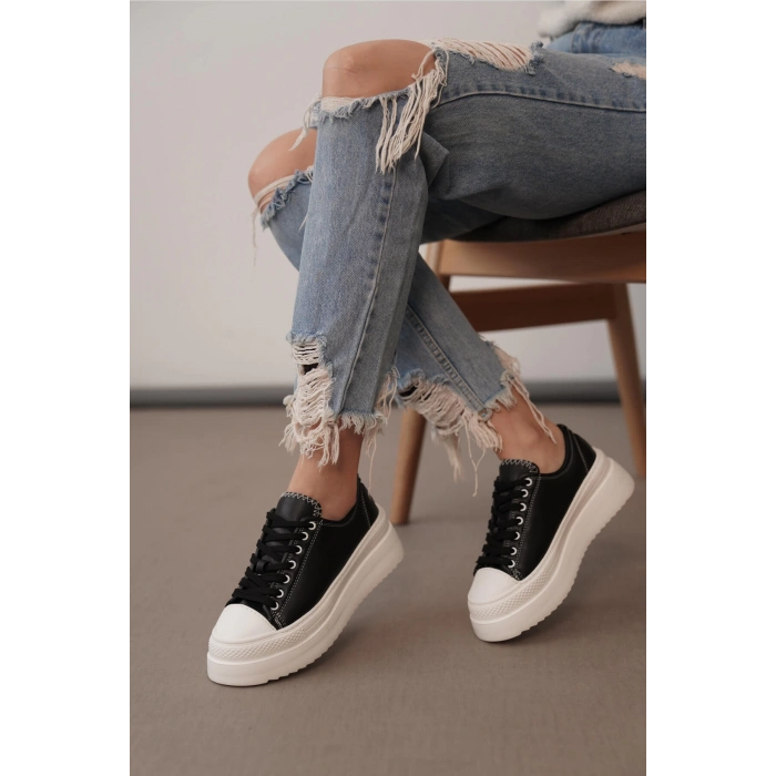 Ophelia Siyah Bağcıklı Spor Ayakkabı