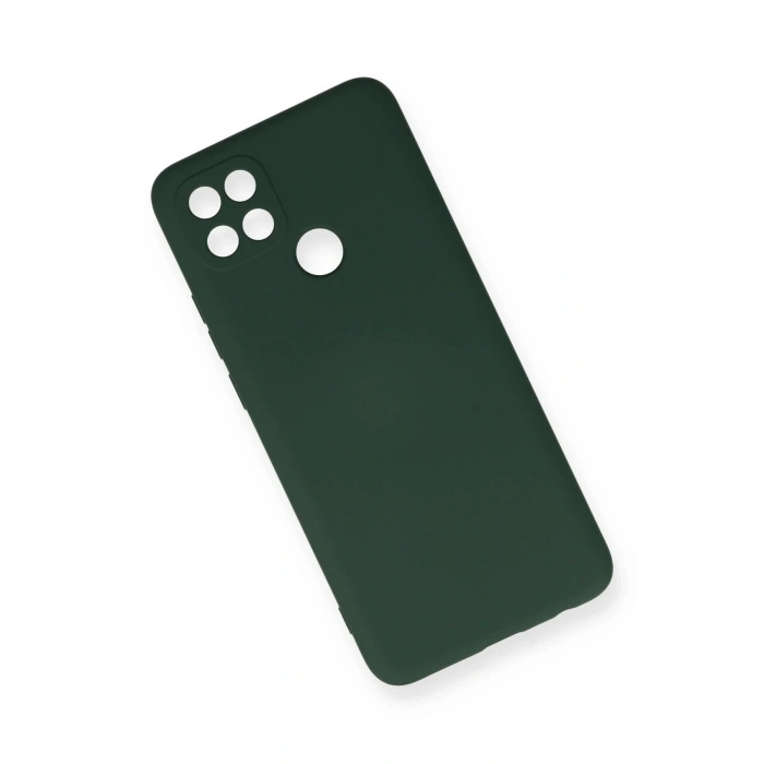 Oppo A15 Kılıf Nano içi Kadife Silikon - Koyu Yeşil