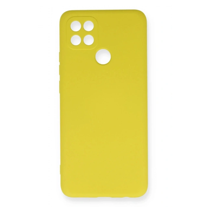 Oppo A15 Kılıf Nano içi Kadife Silikon - Sarı