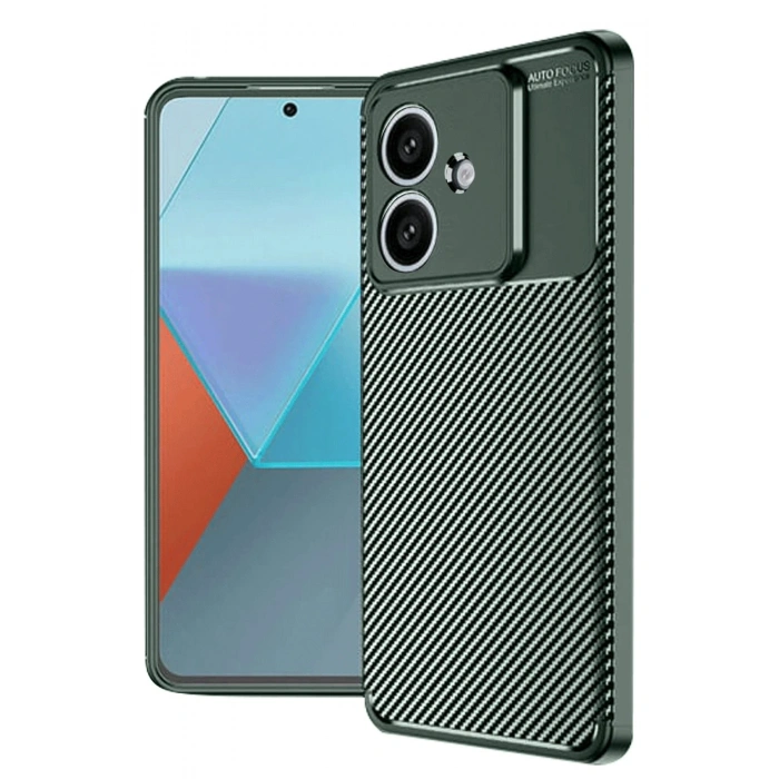 Oppo A3 Kılıf Auto Focus Karbon Kapak - Koyu Yeşil