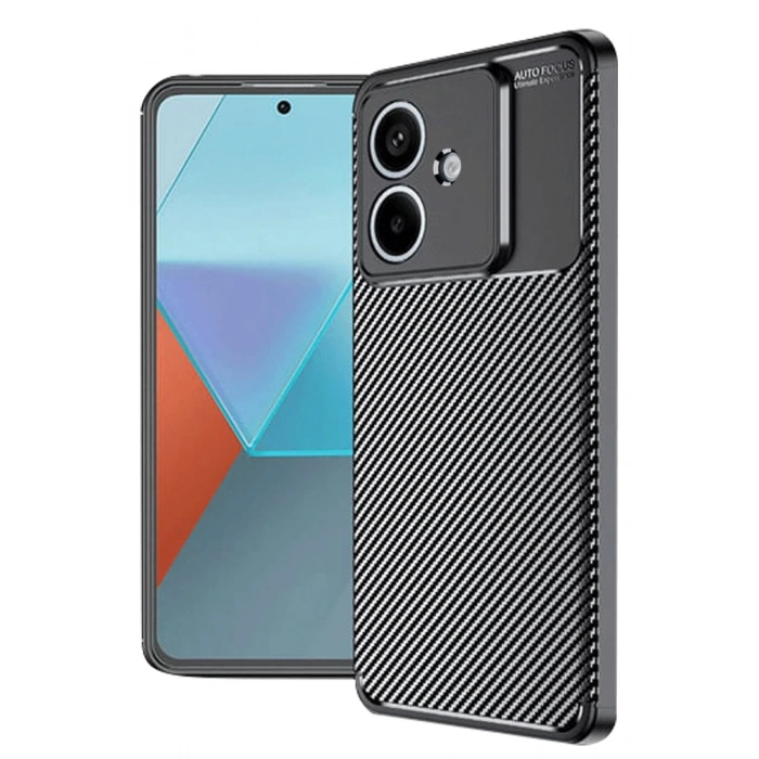 Oppo A3 Kılıf Auto Focus Karbon Kapak - Siyah