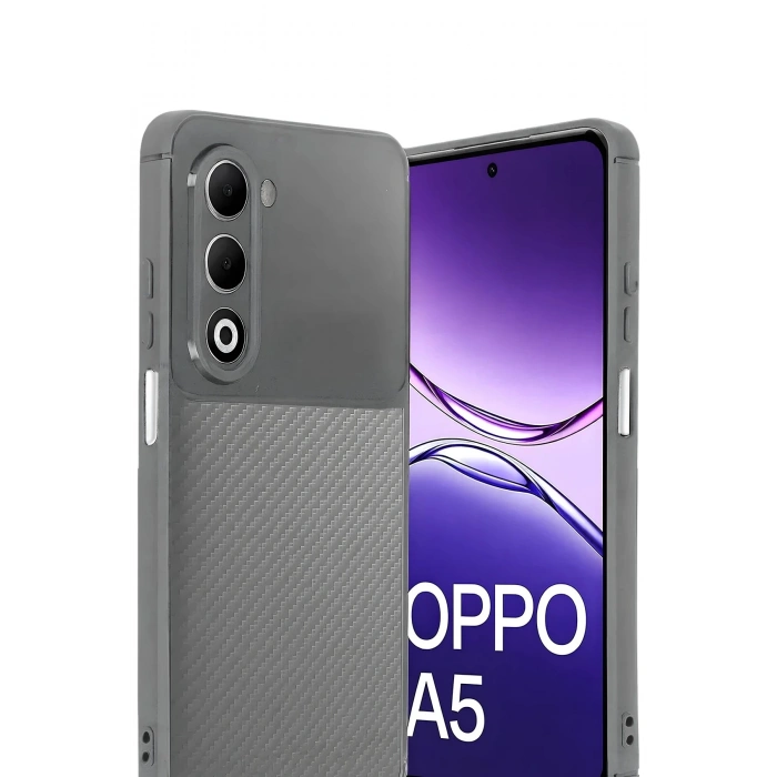 Oppo A5 4G Auto Focus Karbon Kapak - Gri