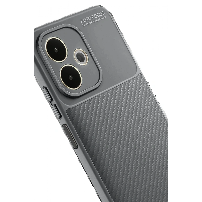 Oppo A5 Pro 4G Kılıf Auto Focus Karbon Kapak - Gri