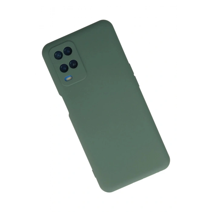 Oppo A54 4G Kılıf Nano içi Kadife Silikon - Koyu Yeşil