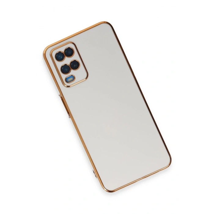 Oppo A54 4G Kılıf Volet Silikon - Beyaz