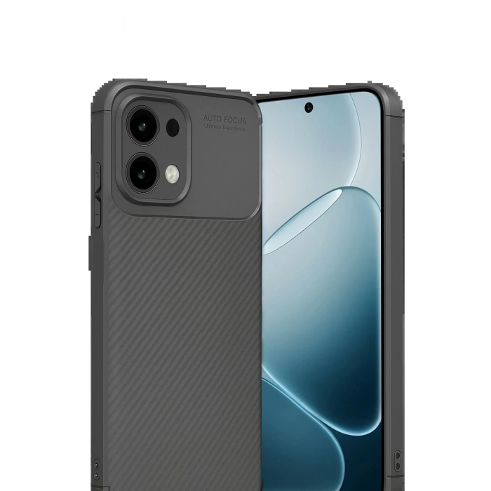 Oppo A6 Pro 4G Auto Focus Karbon Kapak - Gri