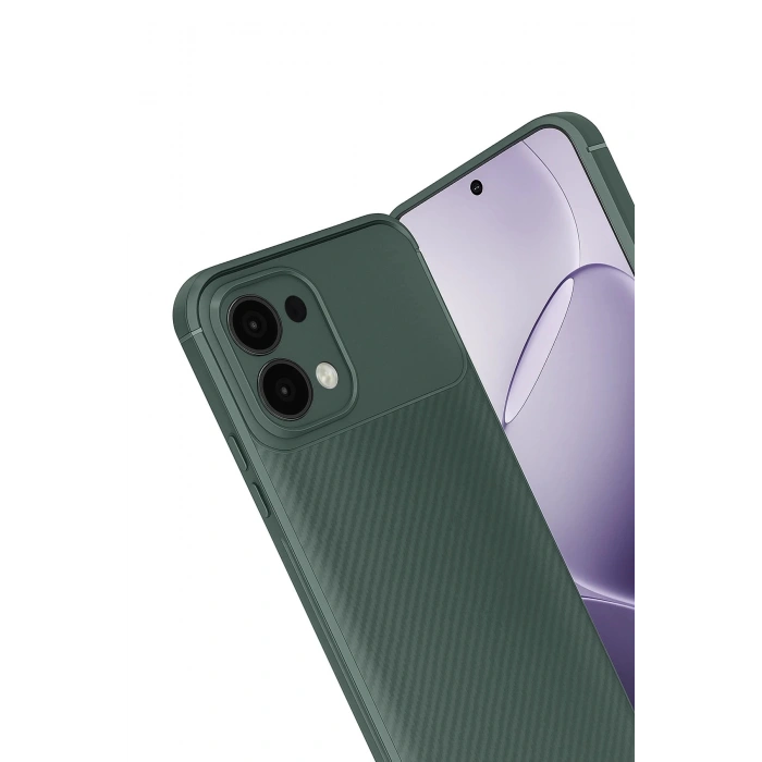 Oppo A6 Pro 4G Auto Focus Karbon Kapak - Koyu Yeşil