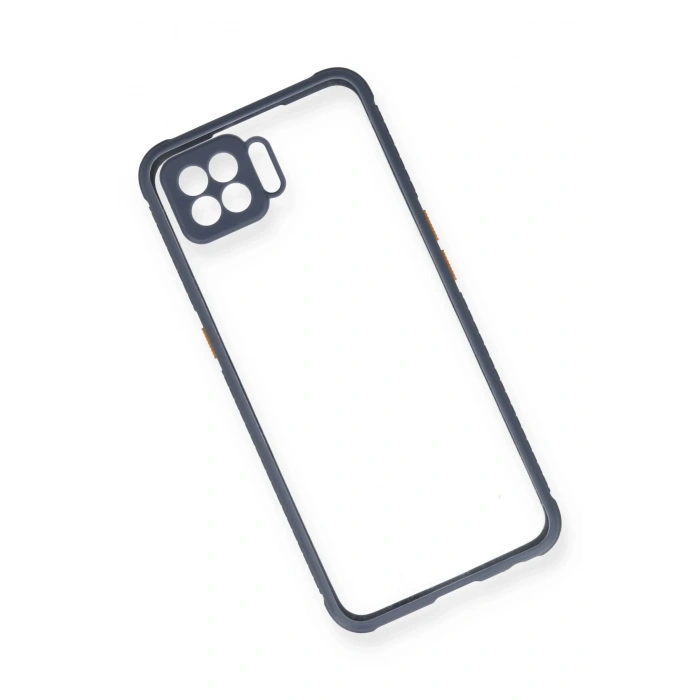 Oppo A73 Kılıf Miami Şeffaf Silikon - Gri