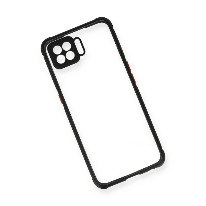 Oppo A73 Kılıf Miami Şeffaf Silikon - Siyah