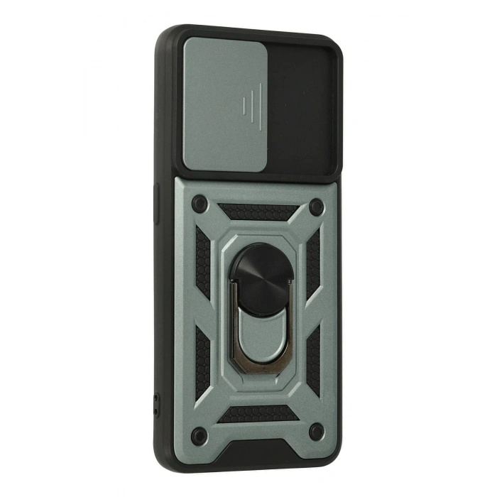 Oppo A74 4G Kılıf Pars Lens Yüzüklü Silikon - Yeşil