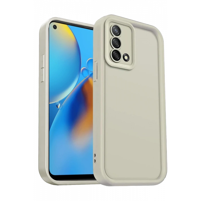 Oppo A74 4G Kılıf Viera Silikon - Krem