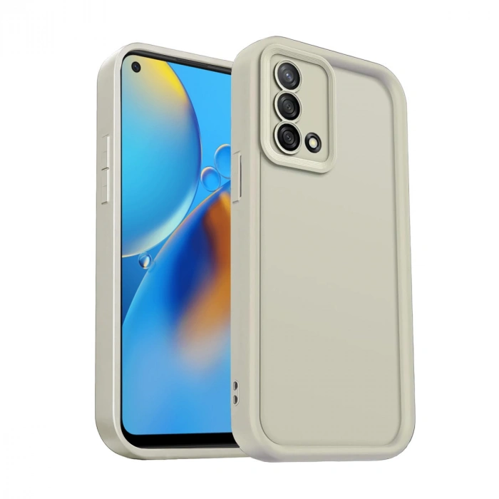 Oppo A74 4G Kılıf Viera Silikon - Krem