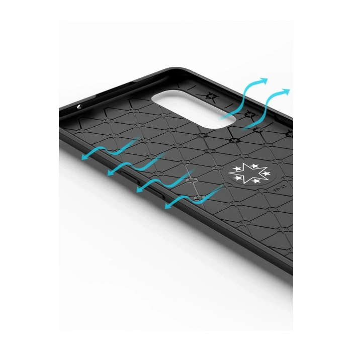 Oppo Find X2 Kılıf Range Yüzüklü Silikon - Siyah-Gold